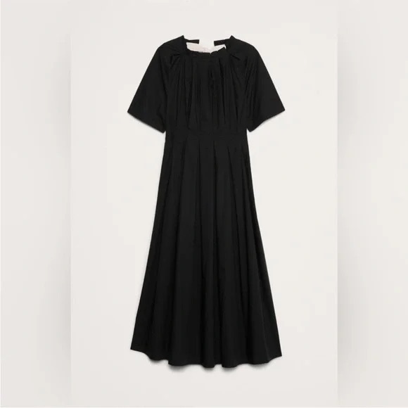 Banana Republic Poplin Black Dress with Open Back - Picture 2 of 13